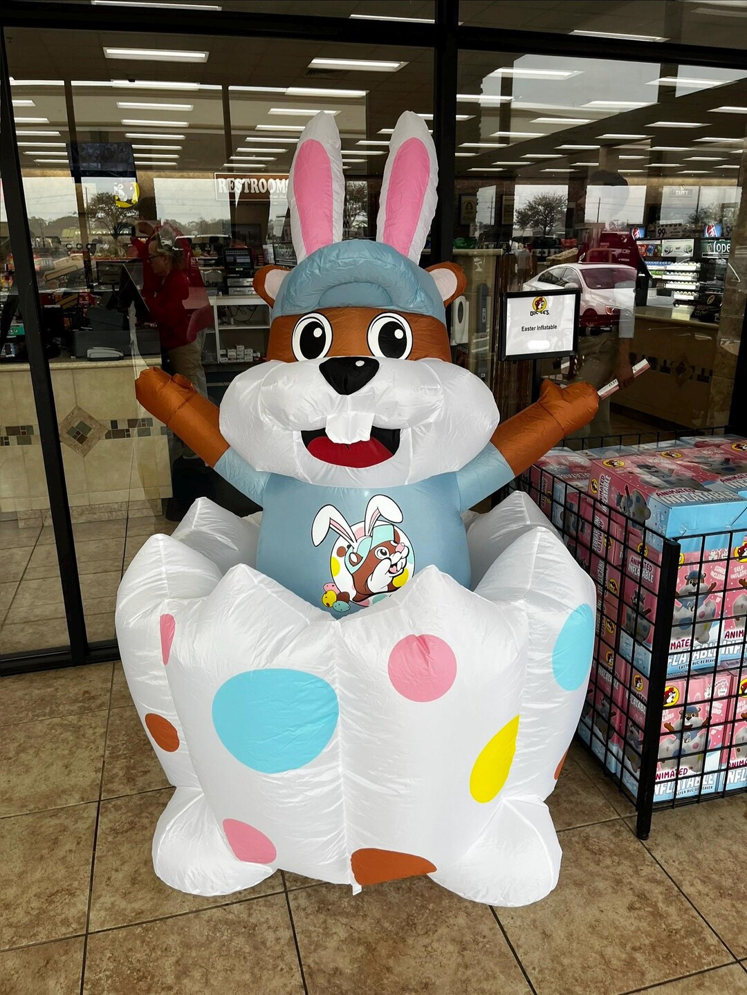 Buc-ee's Easter Inflatable 6ft Tall, Bucee Beaver in Easter Egg Yard ...