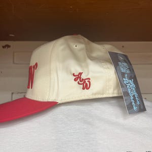 Well Darlin’ Cap – Hudson Westbrook, Otto 5 Panel Cap, Trucker Hat, Puff Embroidery, Sold at Buc-ee’s, Baseball Cap, Red/Natural Cap