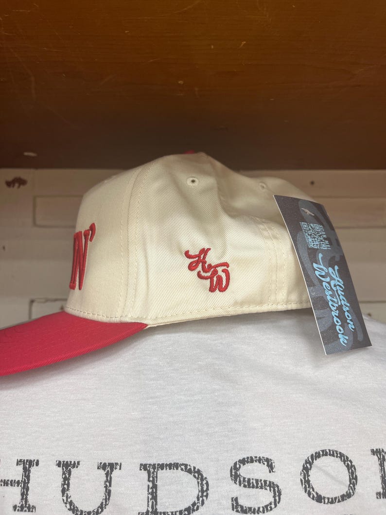 Well Darlin’ Cap – Hudson Westbrook, Otto 5 Panel Cap, Trucker Hat, Puff Embroidery, Sold at Buc-ee’s, Baseball Cap, Red/Natural Cap