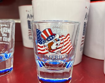 Bucee’s 4th July Shot Glass 2026, I Love America and Bucees Too, 250 Years of Freedom, America 250