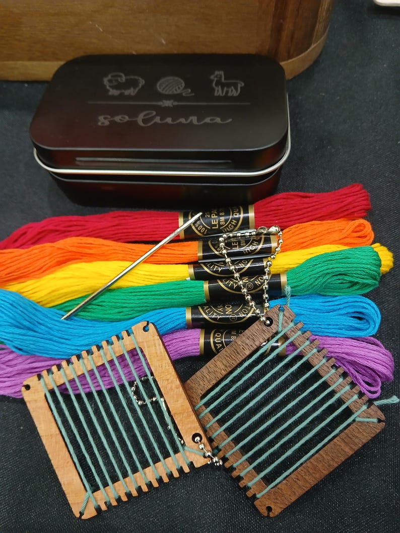 Weaving Keychains Mini Loom Keychains: Pre-warped DIY Weaving Kit - Etsy