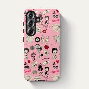 Betty Boop Phone Case for iphone 14 15 16 pro max, Samsung Galaxy S25 S24 S23 S22 Ultra, Google Pixel 9 8 7 pro, Retro Pin-Up Cartoon Cover