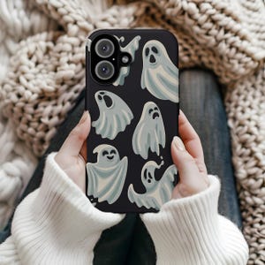 Ghost Phone Case Spooky Halloween Cover for iPhone 16, 15, 14, 13, Pro, Pro Max, Plus, Samsung Galaxy S25, S24, S23, Ultra Google Pixel 9, 8