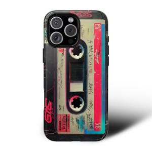 Retro Cassette Tape Phone Case  90s Mixtape Cover for iPhone 16 15 14 13 Pro Max Galaxy S25 S24 S23 Ultra, Pixel 9 8 Pro Vintage Music Lover