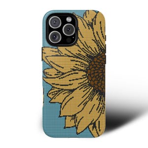 Mosaic Sunflower Phone Case: Cottagecore Floral Protective Cover