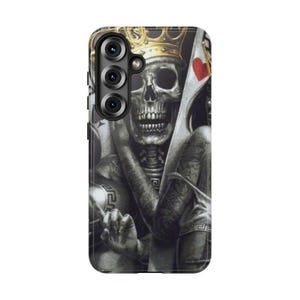 Totenkopf Queen Samsung Galaxy S22 S23 S24 S25 Plus Ultra alle Modelle Hülle Gothic Spielkarten Art