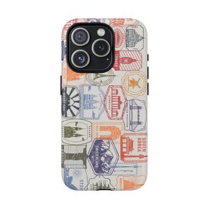 Vintage Travel Stamps iPhone Case: Tough MagSafe Cover