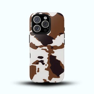 Brown Cow Print Phone Case: Western Animal Print
