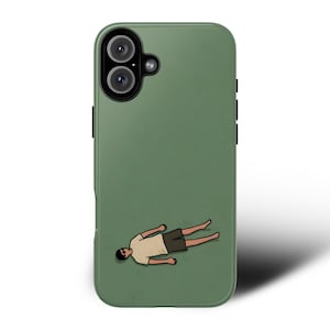 Custodia per telefono rilassante a forma di uomo pigro, cover minimalista con motivo a cartoni animati per iPhone 16, 15, 14, 13 Pro Max, Samsung Galaxy S25, S24, S23 Ultra, Pixel 9, 8, 7 Pro