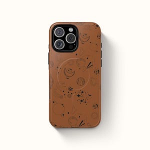 Celestial Sun Moon iPhone Case: Black Cosmic Galaxy MagSafe Cover