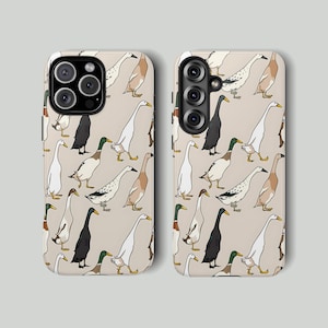 Funny Duck Phone Case: Farmcore Animal Print, Matte or Glossy