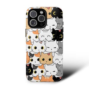 Funda de gato adorable / Funda MagSafe con diseño de gatito kawaii para iPhone 14, 15, 16 Pro, Pro Max y Plus / Funda de gatito de dibujos animados, regalo para amantes de los gatos