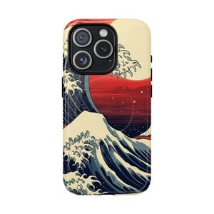 Ocean Wave vintage retro Magsafe iPhone Case Tough Magnetic iPhone Cover For iPhone 14, iPhone 15, iPhone 16, Plus Pro Max