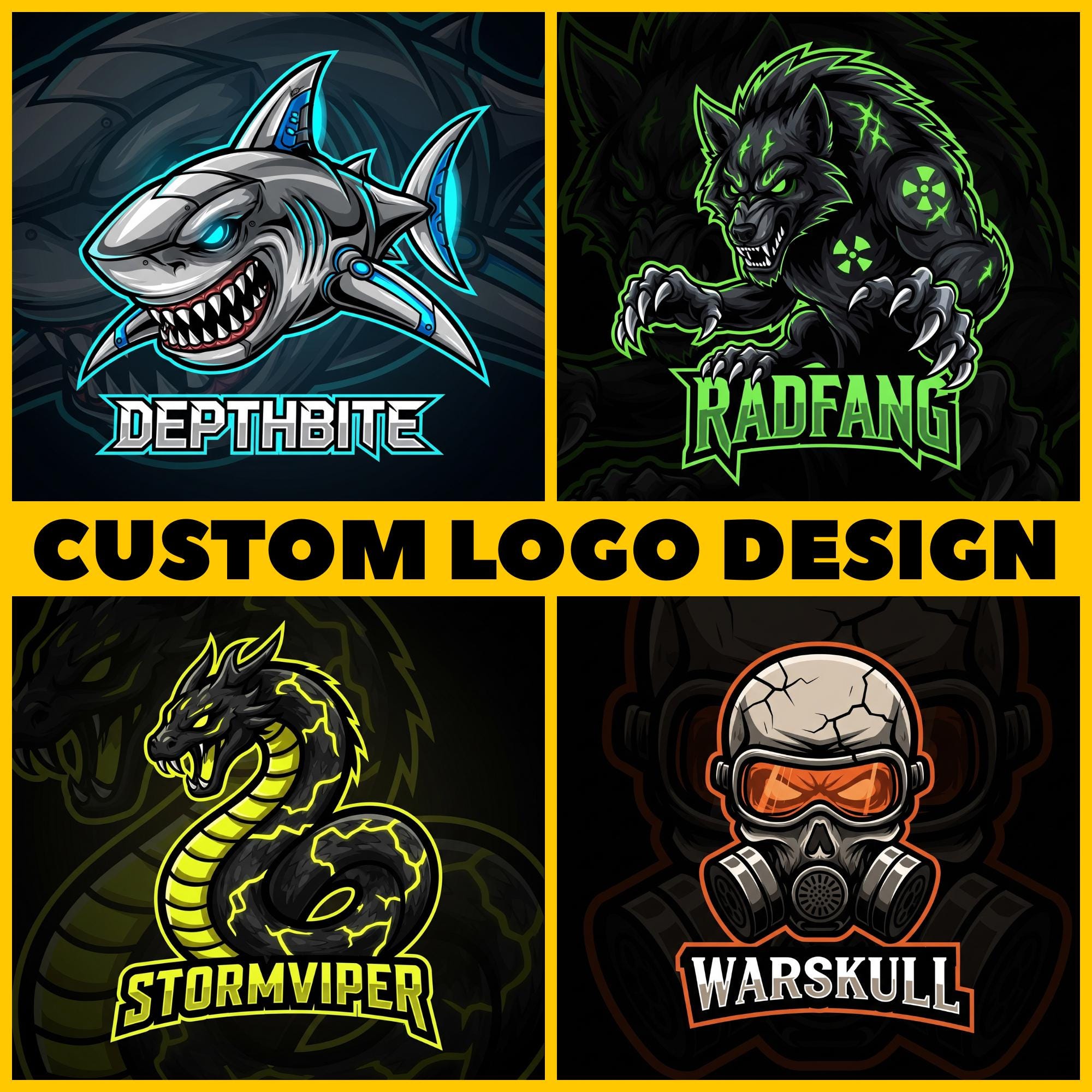 Custom Mascot Gaming Logo Design: Professional Graphic for Twitch & YouTube