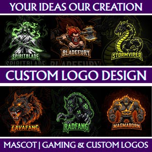 Custom Gaming Logo Design: Esports, Twitch, YouTube (Digital Download)