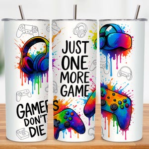 Gaming 20oz skinny tumbler sublimation design Console Gaming Digital PNG Straight wrap Waterslide download