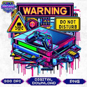 Gamer Console PNG: T-Shirt Sublimation Design (Digital Download)