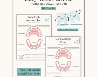 Baby Tooth Tracker Chart Digital Printable