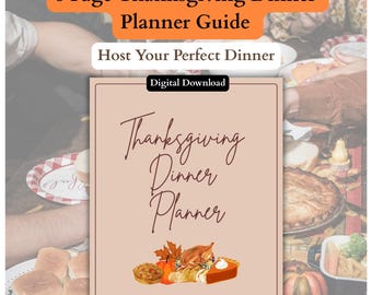 Thanksgiving Dinner Planner | Meal Prep, Menu, Grocery List (PDF)