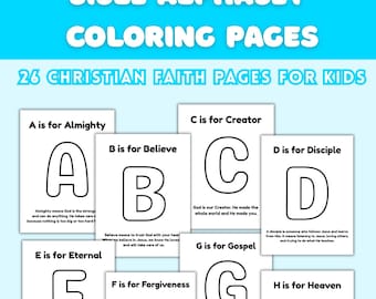Bible Alphabet Coloring Pages | Christian ABC Printables (PDF Download)