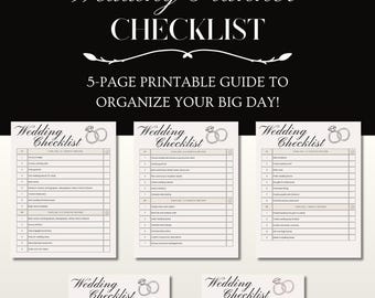 Wedding Planner Checklist Template | Digital Printable | PDF