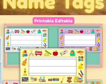 Classroom Name Tags: Fun & Colorful Printable Labels (Digital Download)