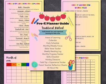 Traditional Biblical Pre-K Planner Guide Digital Printable
