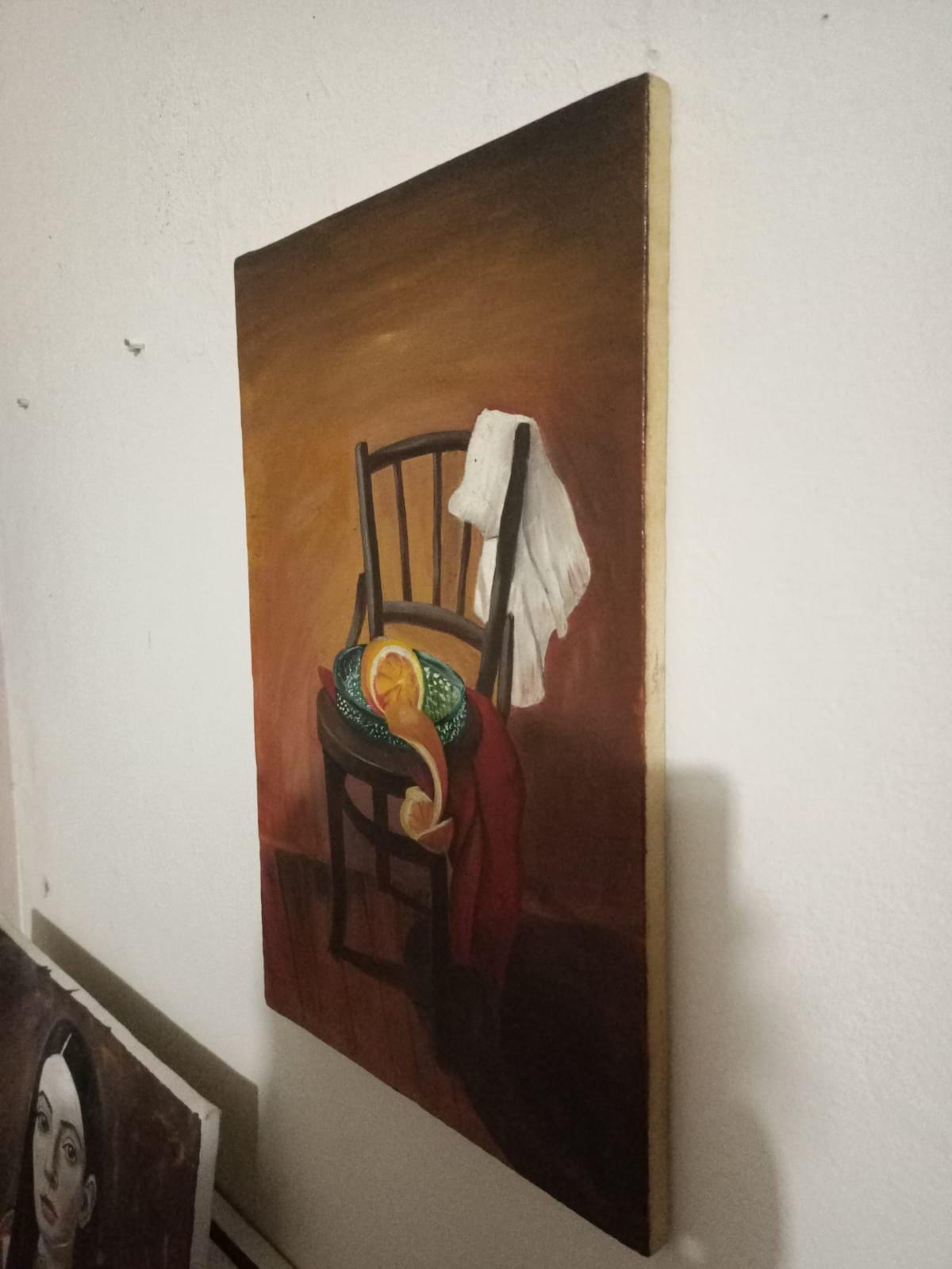 Still Life Oil Painting of a Chair With Oranges – 12x18 Original Art on ...