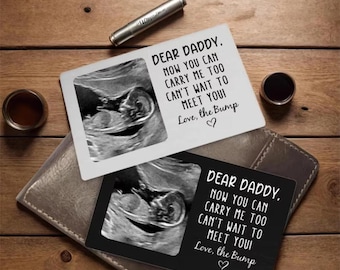 Custom Baby Ultrasound Photo Metal Wallet Card, New Baby Sonogram Gift, Wallet Insert Card, Pregnancy Gift, New Dad Gift, Expecting Dad Gift