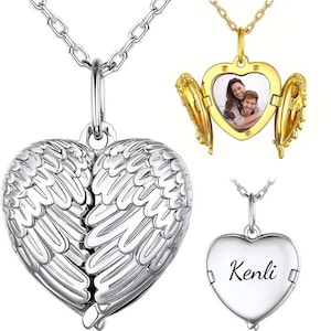 Personalized Heart Photo Locket Necklace: Engraved Keepsake Jewelry Gift