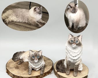 Custom Pet Cake Toppers,Personalized cat wedding cake toppers,Anniversary gift,Pet Birthday gifts,Cat memorial,Dog Statues,Custom bobblehead