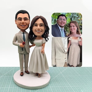Fully Custom Wedding Couple Figurines,Custom Groom and Bride Bobbleheads, Personalized Wedding Cake Toppers Figurines, Custom Wedding Statue