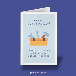 Gracias por ser mi mecánico personal no remunerado: tarjeta divertida para el Día del Padre o cumpleaños, un regalo original y genial para papá.