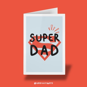 Superpai – Cartão engraçado de cultura pop para o Dia dos Pais ou Aniversário, presente peculiar e descolado para o pai