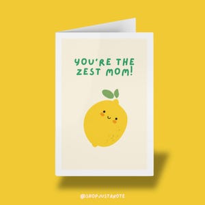 Vous êtes la maman enthousiaste - carte de fête des mères drôle et mignonne, carte de jeu de mots citron pour maman, carte de fruit kawaii gaie