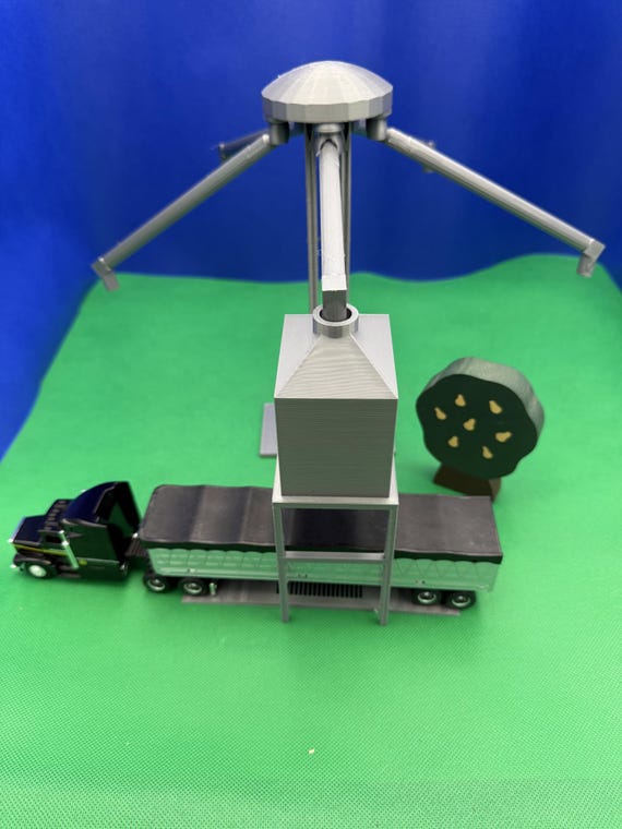 Toy Grain Leg with Overhead Loadout: Miniature Farm Playset