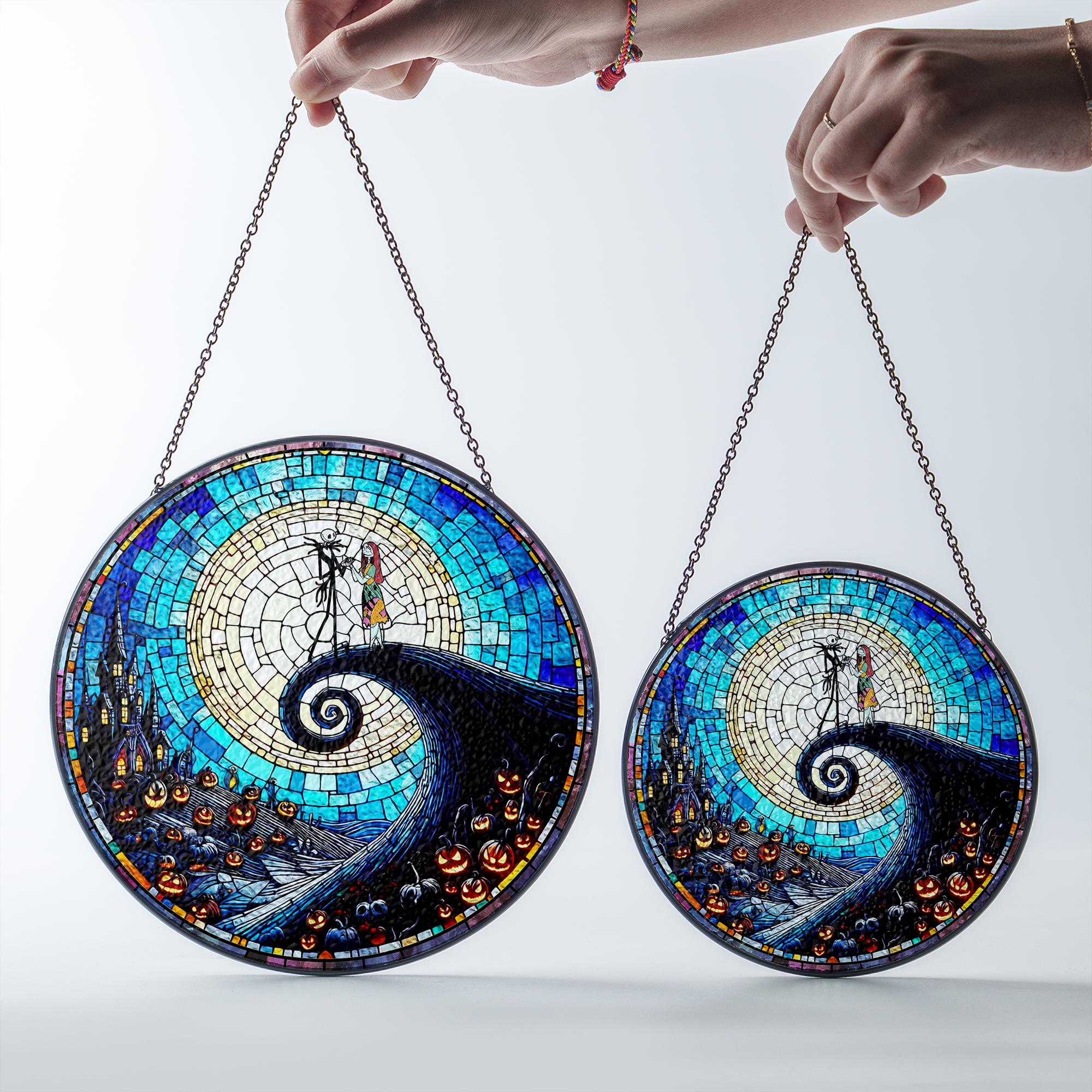Jack and Sally Suncatcher, Nightmare Before Christmas Stained Glass