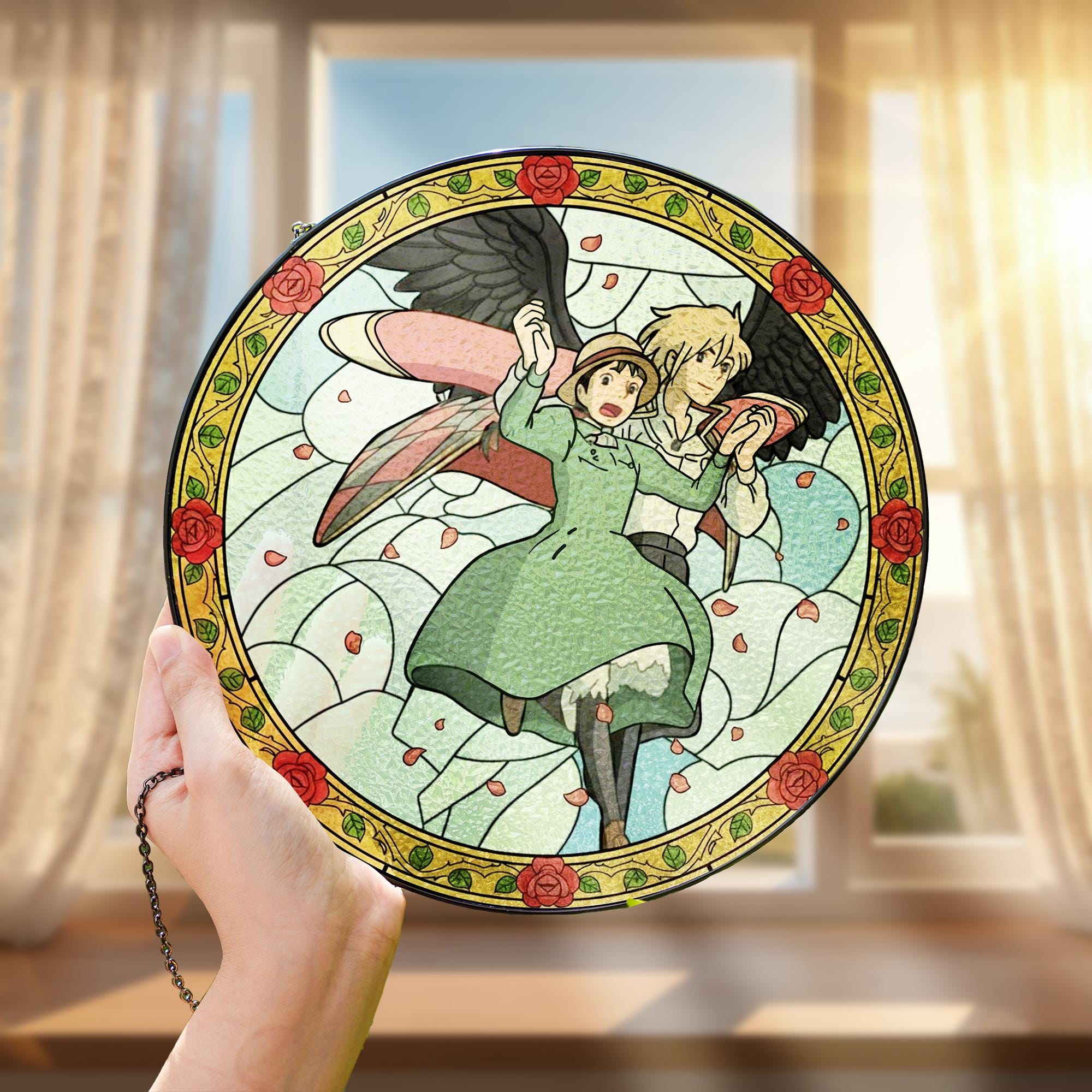 Howls Moving Castle Stained Glass Acrylic Suncatcher, Studio
