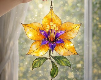 Rapunzel Flower Acrylic Suncatcher, Tangled Window Hanging, Magical Flower Gift, Disney Fans