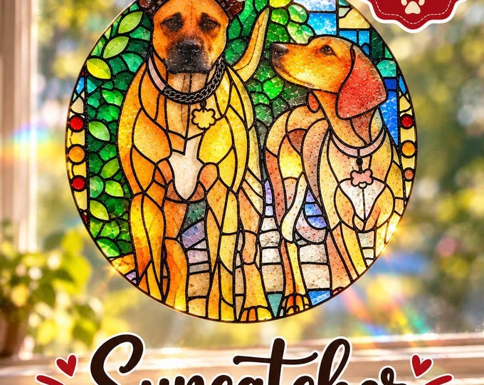 Colorful Suncatcher Window Decor, Stained Glass Style Wall Art, Hanging Window Decoration