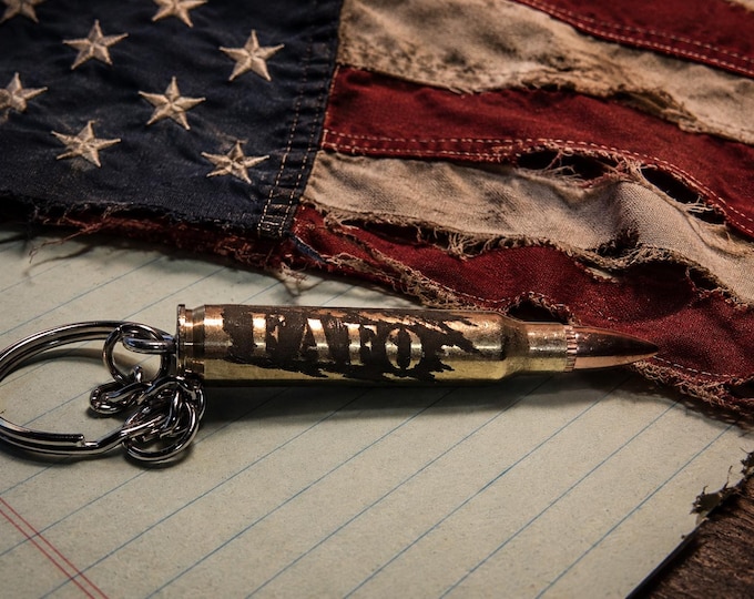 FAFO Bullet Keychain – Engraved Brass Ammo Keychain – Tactical EDC Gift