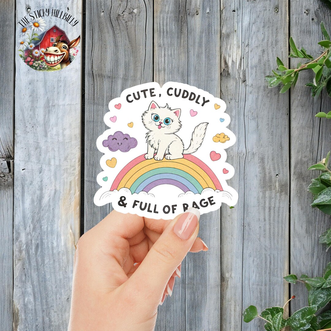 Chud Rage Sticker Cute, Cuddly and Full of Rage | Laminated Vinyl Decal | Funny Gift ...