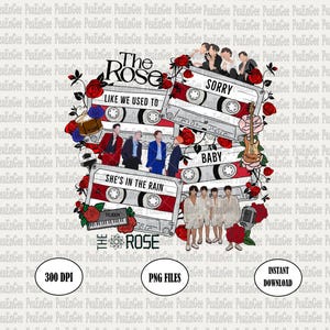 The Rose Cassette Tape Png, Kpop The Rose Png, Once Upon A WRLD Tour 2025, The Rose Fan Png, The Rose Black Rose Digital Tshirt Design Png