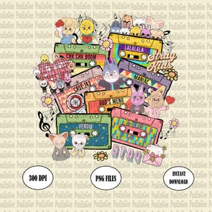 Cinta de casete Skzoo de Stray Kids (en formato PNG), SKZOO lindo (en formato PNG), Fan del Kpop de Stray Kids (en formato PNG), Gira mundial dominada por Stray Kids, Diseño de camiseta digital de Skz (en formato PNG)