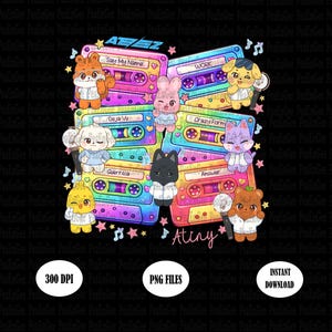 Ateez Aniteez Cassette Tape PNG: Kpop T-Shirt Design (Digital Download)