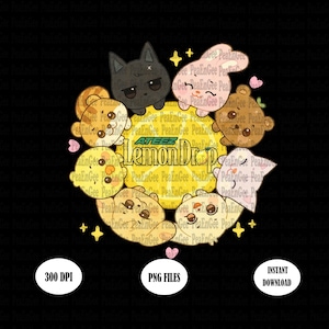Ateez Aniteez Lemon Drop png, Ateez mignon png, Ateez Kpop Png, Ateez 2025 World Tour, Golden Hour, partie 3, Design de chemise ATEEZ, Ateez Fan Png