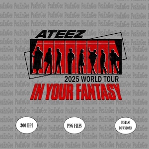 ATEEZ Kpop PNG: In Your Fantasy Design (Digital Download, 4200x4800px, 300 DPI