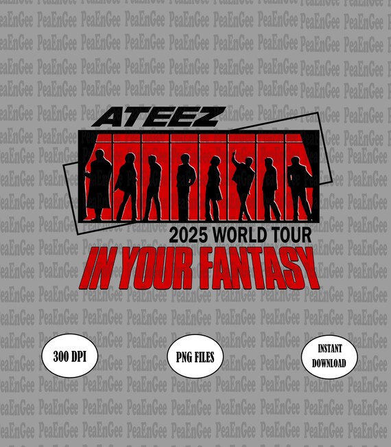 ATEEZ Kpop PNG: In Your Fantasy Design (Digital Download, 4200x4800px, 300 DPI