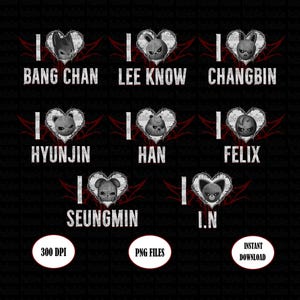 I Heart Stay Straykids Skzoo Bundle Png, Böse SKZOO Mitglieder Png, Stray Kids Png, Stray Kids Dominate World Tour, Skz Digital Tshirt Design
