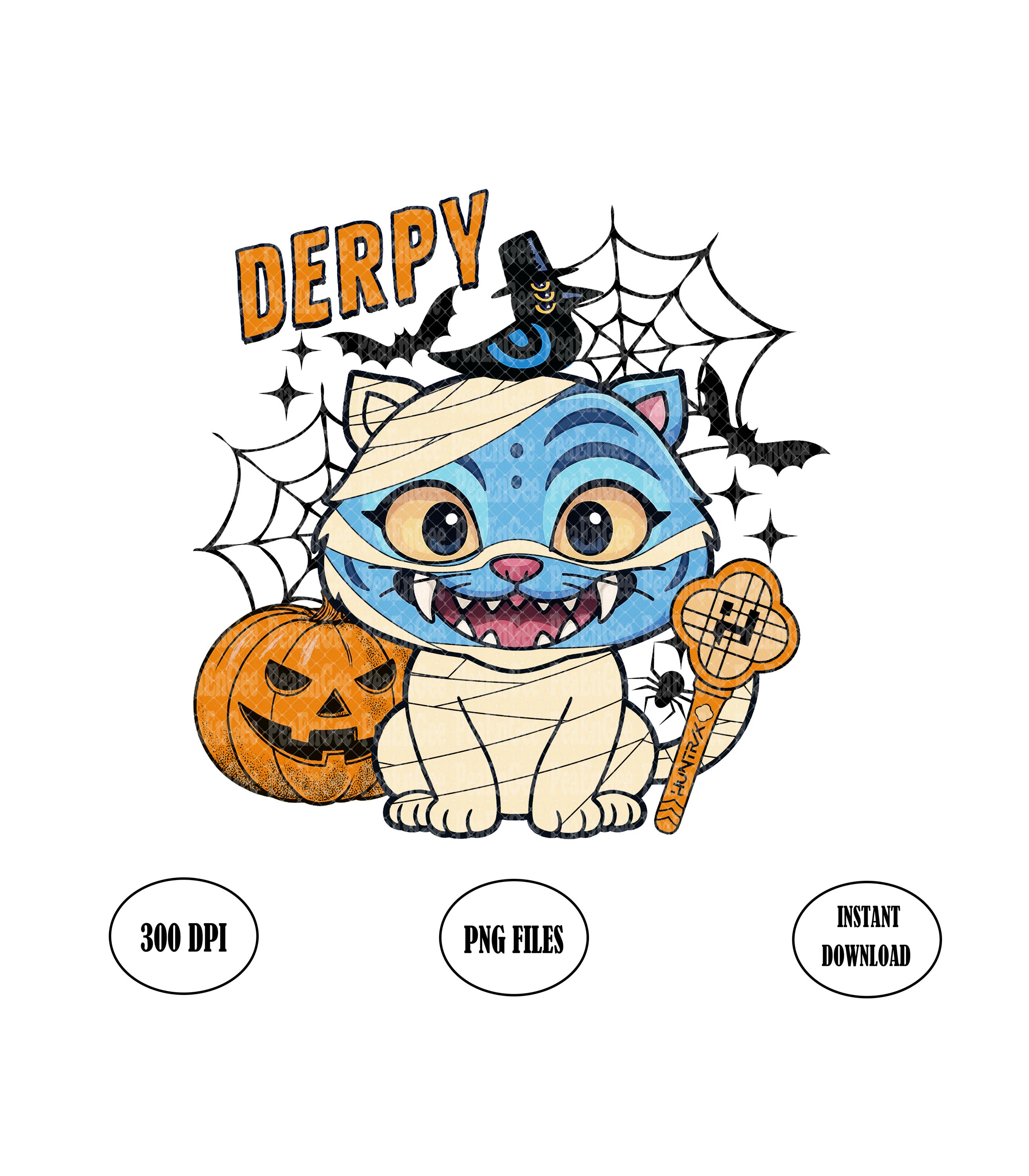 ハロウィン タイガー デーモン ハンター PNG、Derpy Kpop デザイン